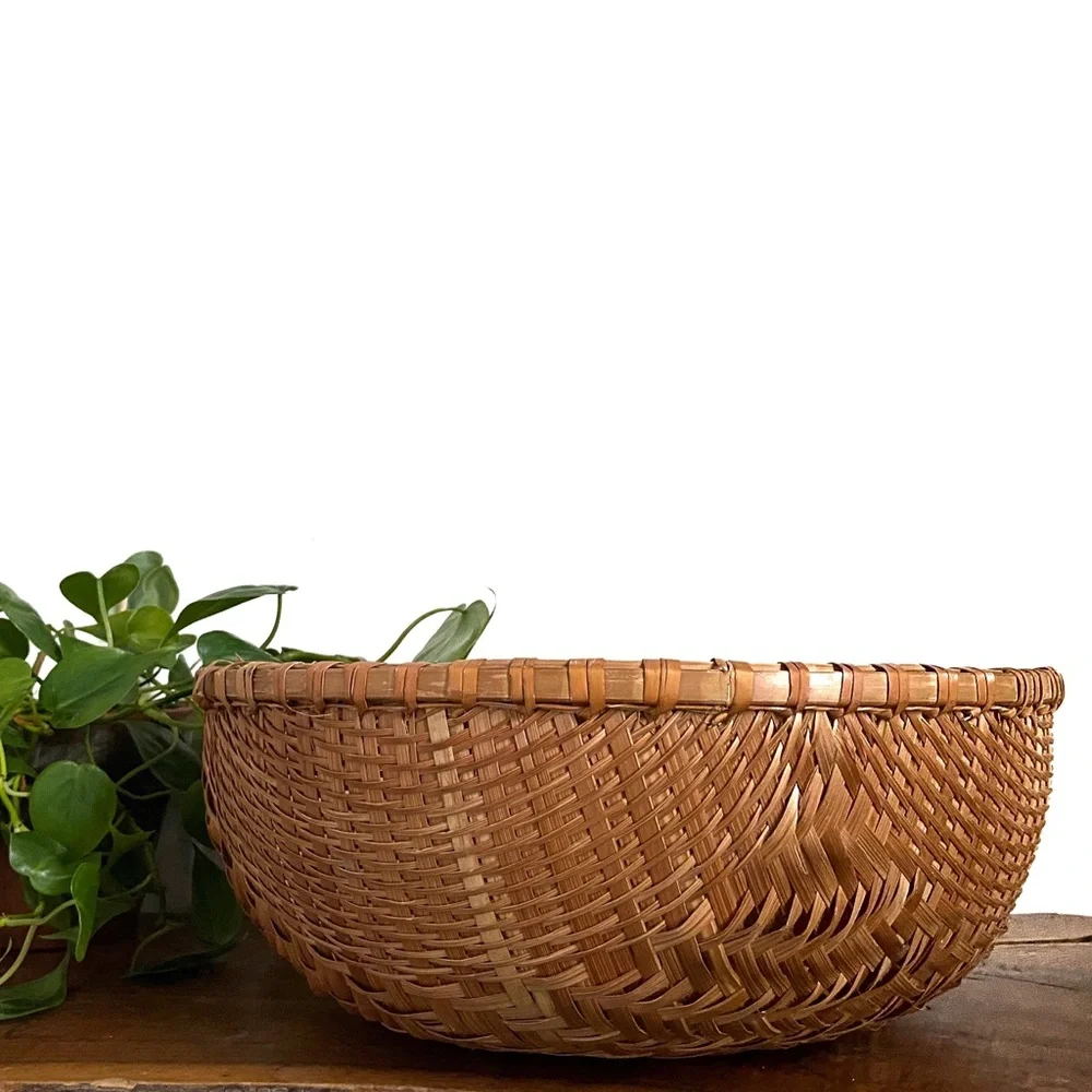 Large Boho Wicker Round Basket Bowl - Wall Decor